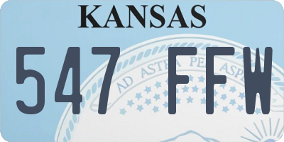 KS license plate 547FFW