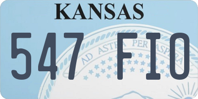 KS license plate 547FIO