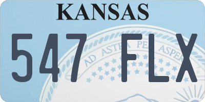 KS license plate 547FLX