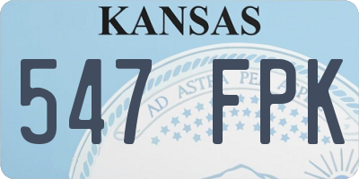 KS license plate 547FPK