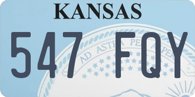 KS license plate 547FQY