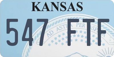 KS license plate 547FTF