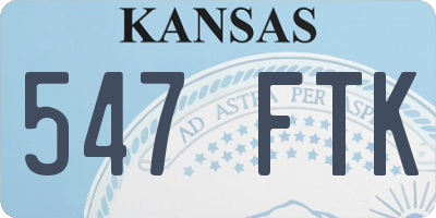 KS license plate 547FTK
