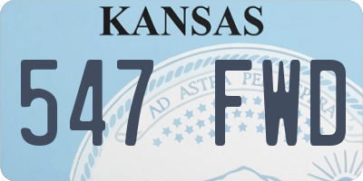 KS license plate 547FWD