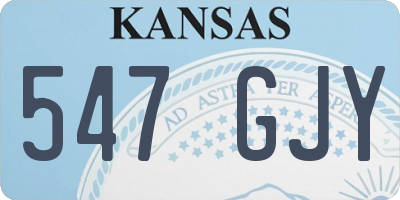 KS license plate 547GJY