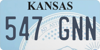 KS license plate 547GNN