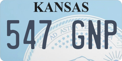 KS license plate 547GNP