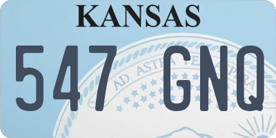 KS license plate 547GNQ