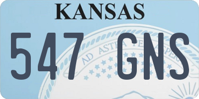 KS license plate 547GNS