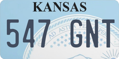KS license plate 547GNT