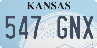 KS license plate 547GNX