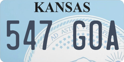 KS license plate 547GOA