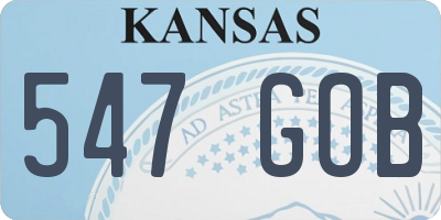 KS license plate 547GOB