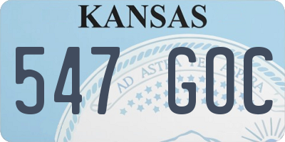 KS license plate 547GOC