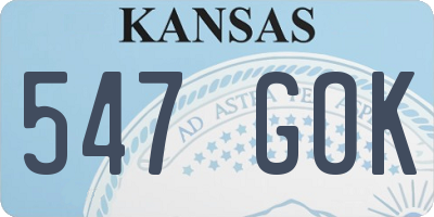 KS license plate 547GOK