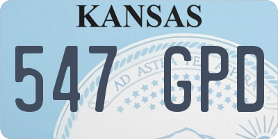 KS license plate 547GPD