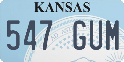 KS license plate 547GUM