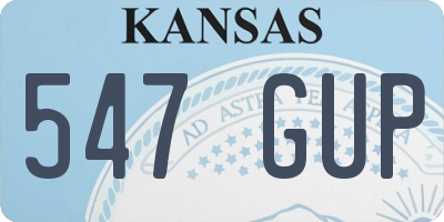 KS license plate 547GUP