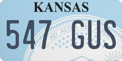 KS license plate 547GUS