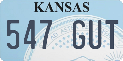 KS license plate 547GUT