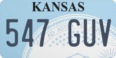 KS license plate 547GUV