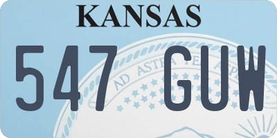 KS license plate 547GUW
