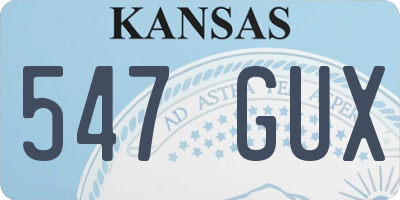 KS license plate 547GUX