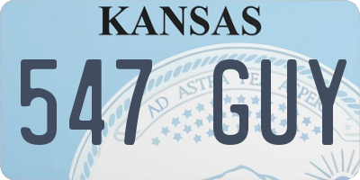 KS license plate 547GUY