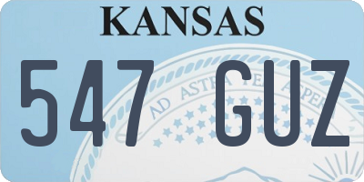 KS license plate 547GUZ