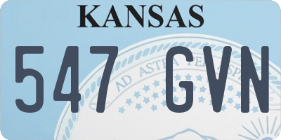 KS license plate 547GVN
