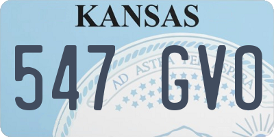 KS license plate 547GVO