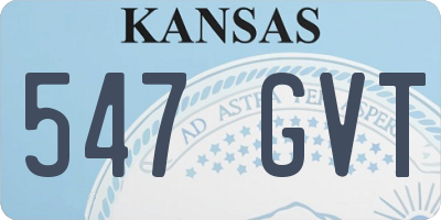 KS license plate 547GVT