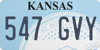 KS license plate 547GVY