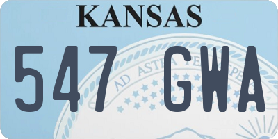 KS license plate 547GWA