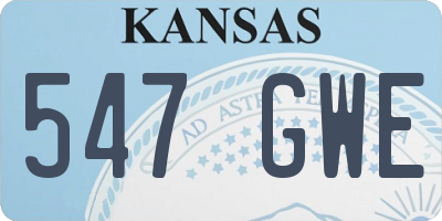 KS license plate 547GWE