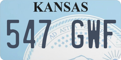 KS license plate 547GWF