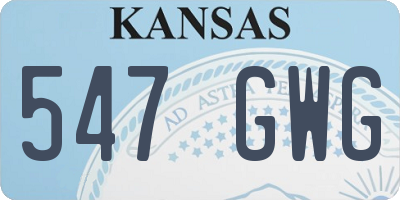 KS license plate 547GWG