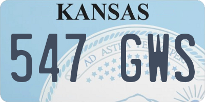 KS license plate 547GWS