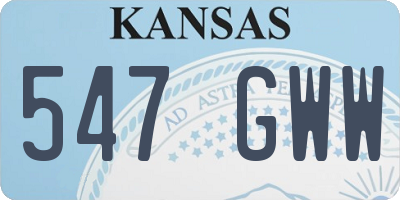 KS license plate 547GWW