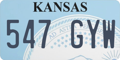 KS license plate 547GYW