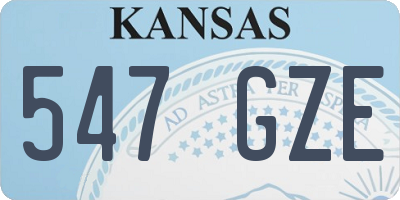KS license plate 547GZE