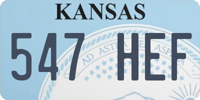 KS license plate 547HEF