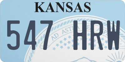 KS license plate 547HRW