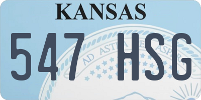 KS license plate 547HSG