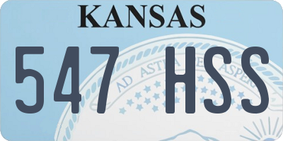 KS license plate 547HSS