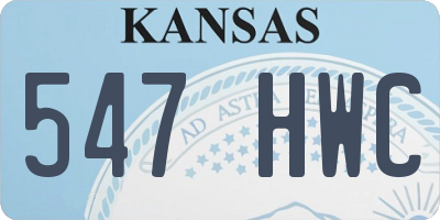 KS license plate 547HWC