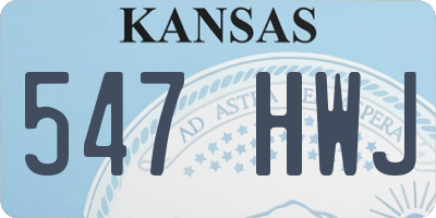 KS license plate 547HWJ