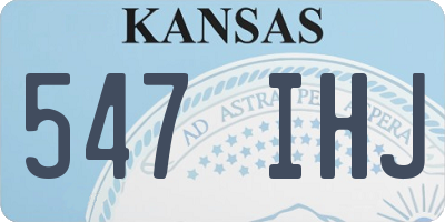 KS license plate 547IHJ