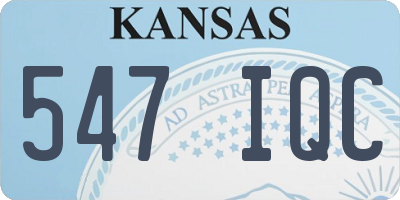 KS license plate 547IQC