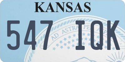 KS license plate 547IQK